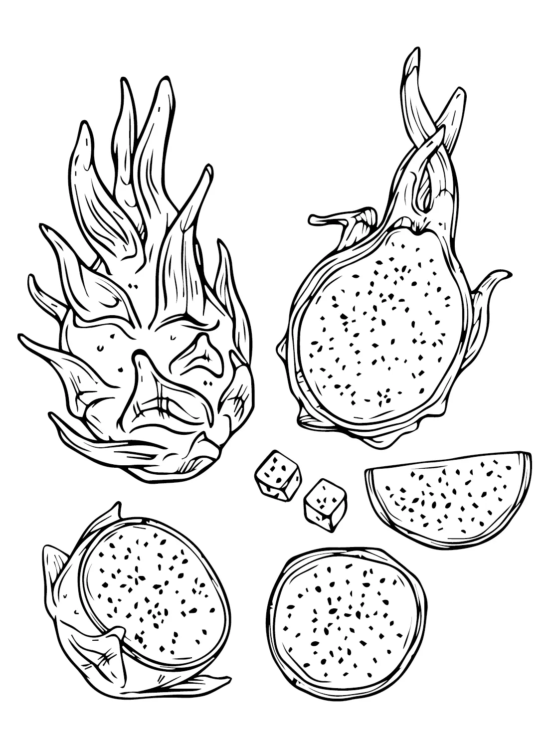 Dragon Fruit Coloring Pages