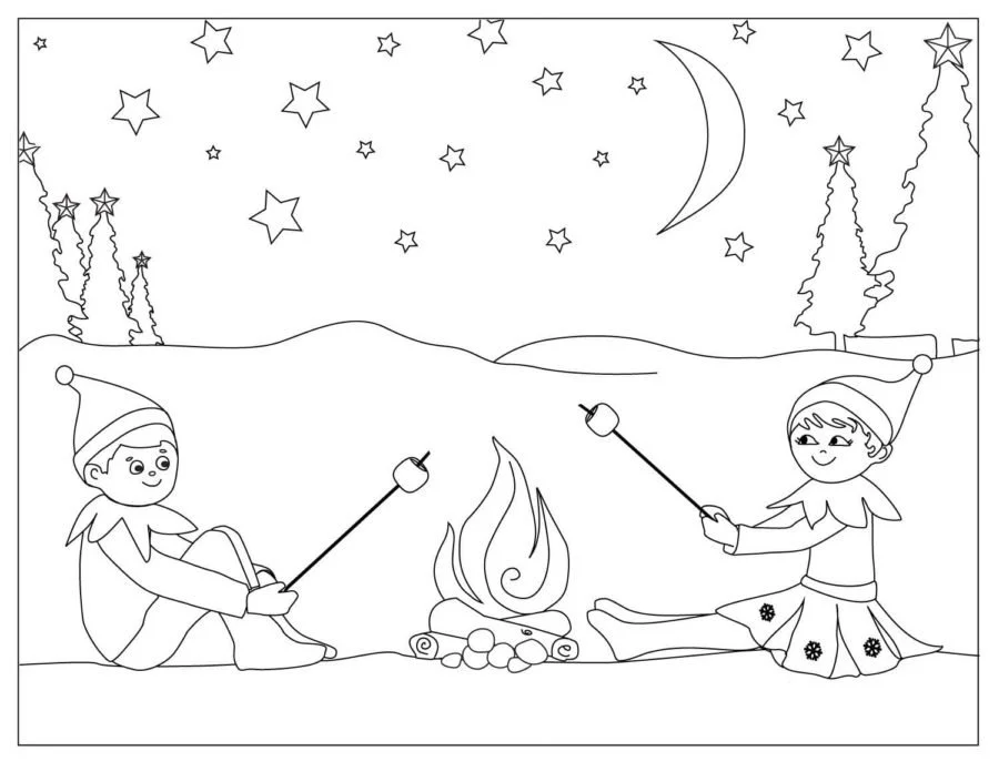 Elf on the Shelf Coloring Pages