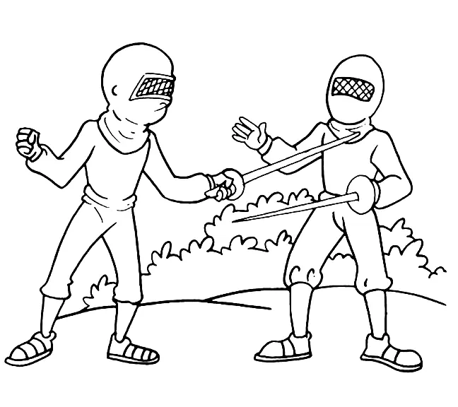 Fencing Coloring Pages