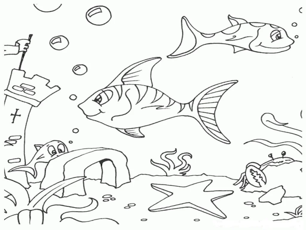 Fish Bowl Coloring Pages