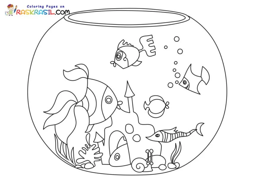 Fish Bowl Coloring Pages