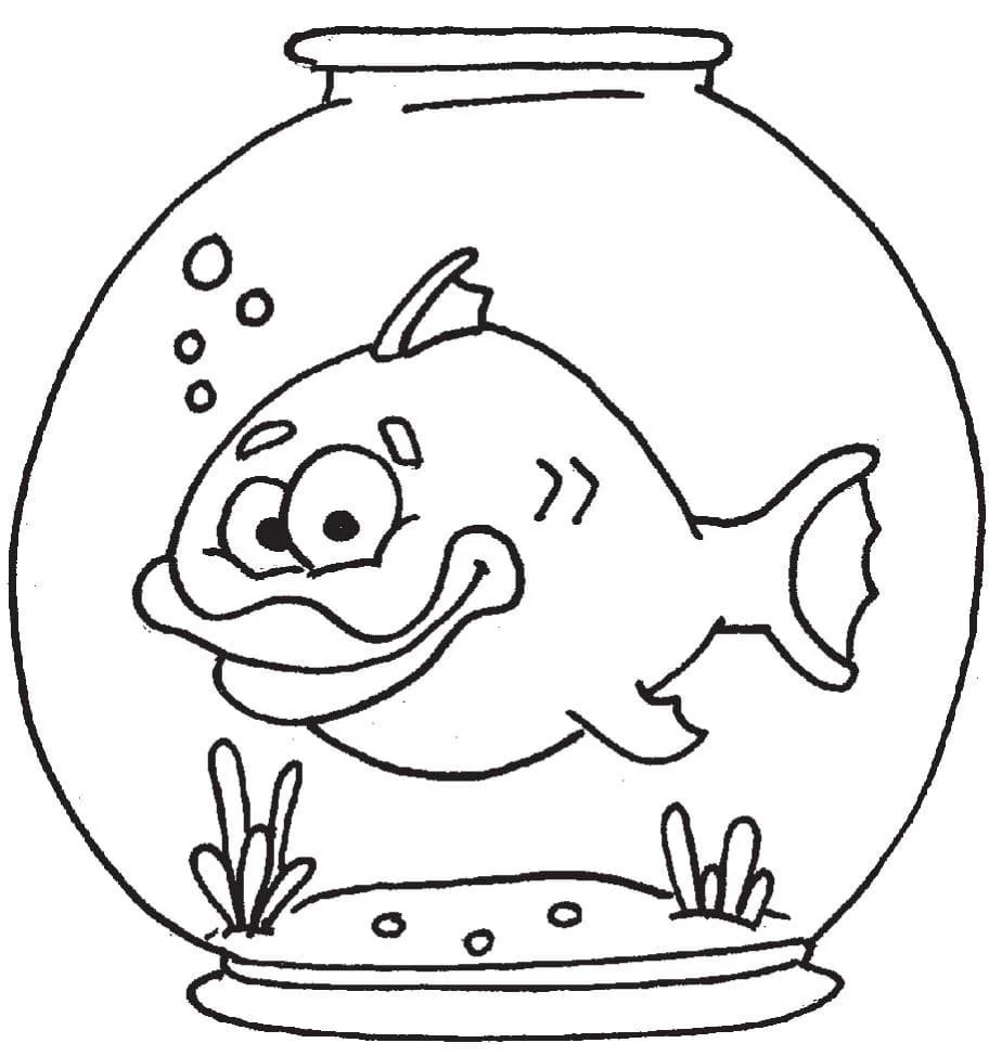 Fish Bowl Coloring Pages