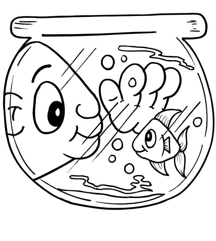 Fish Bowl Coloring Pages