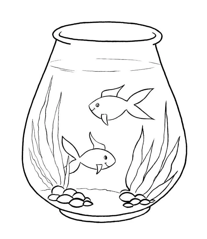 Fish Bowl Coloring Pages