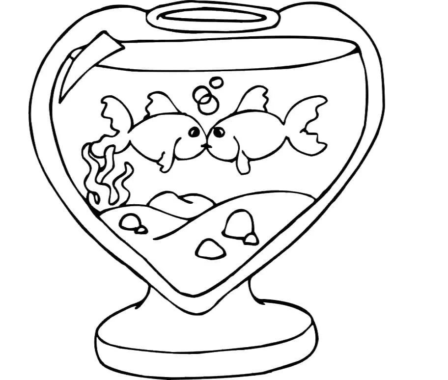 Fish Bowl Coloring Pages