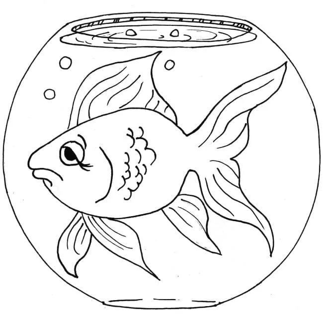 Fish Bowl Coloring Pages