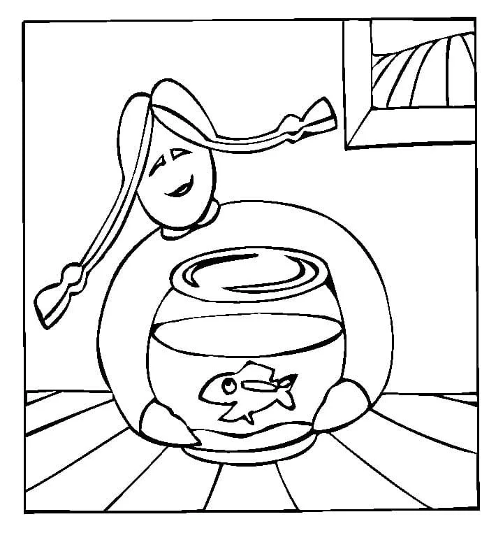 Fish Bowl Coloring Pages