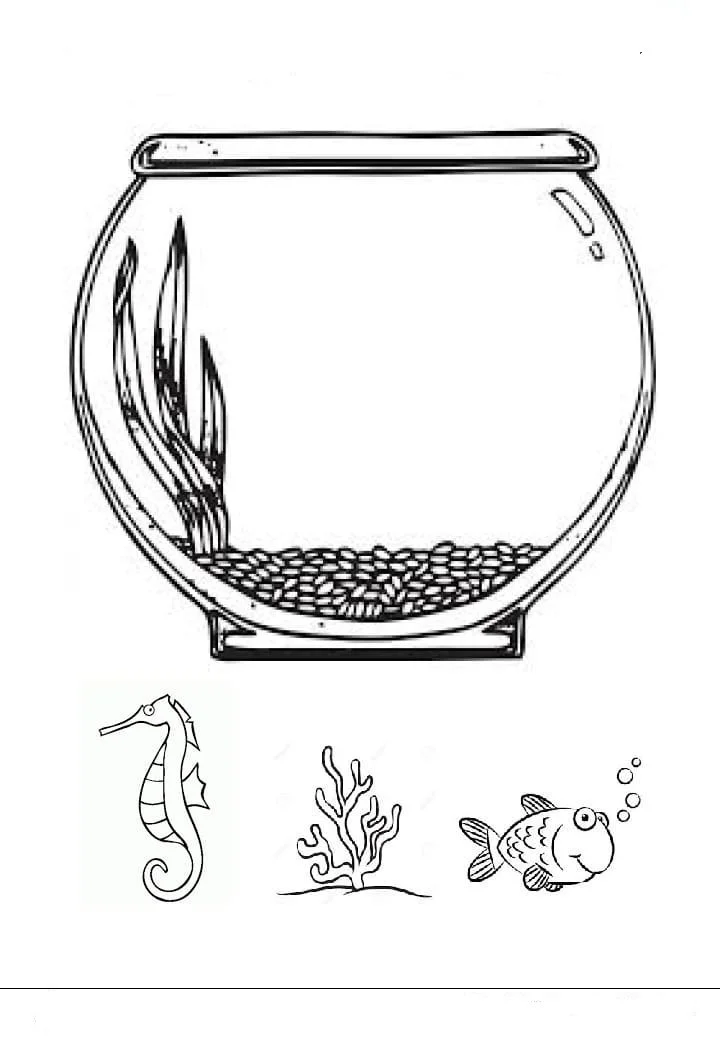 Fish Bowl Coloring Pages