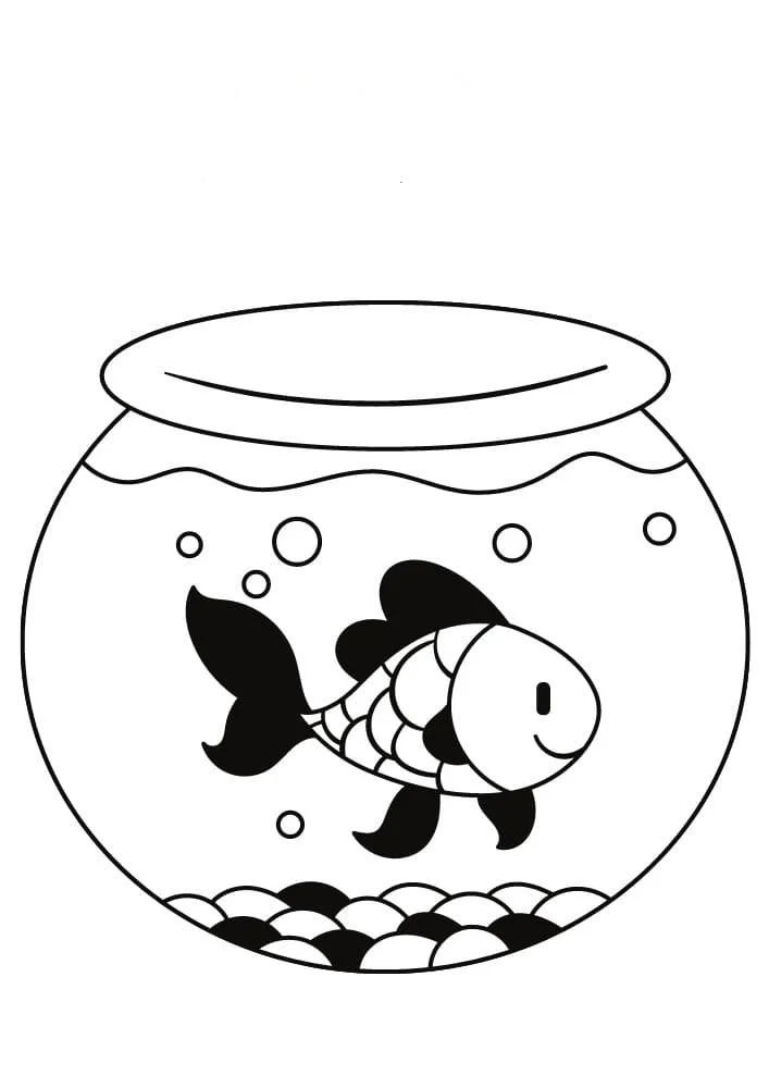 Fish Bowl Coloring Pages