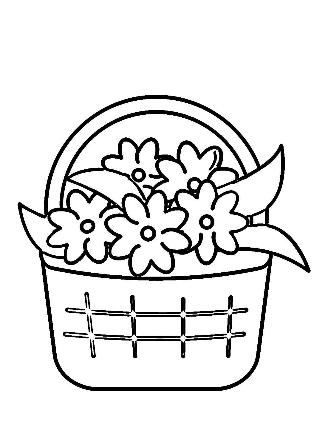 Flower Basket Coloring Pages
