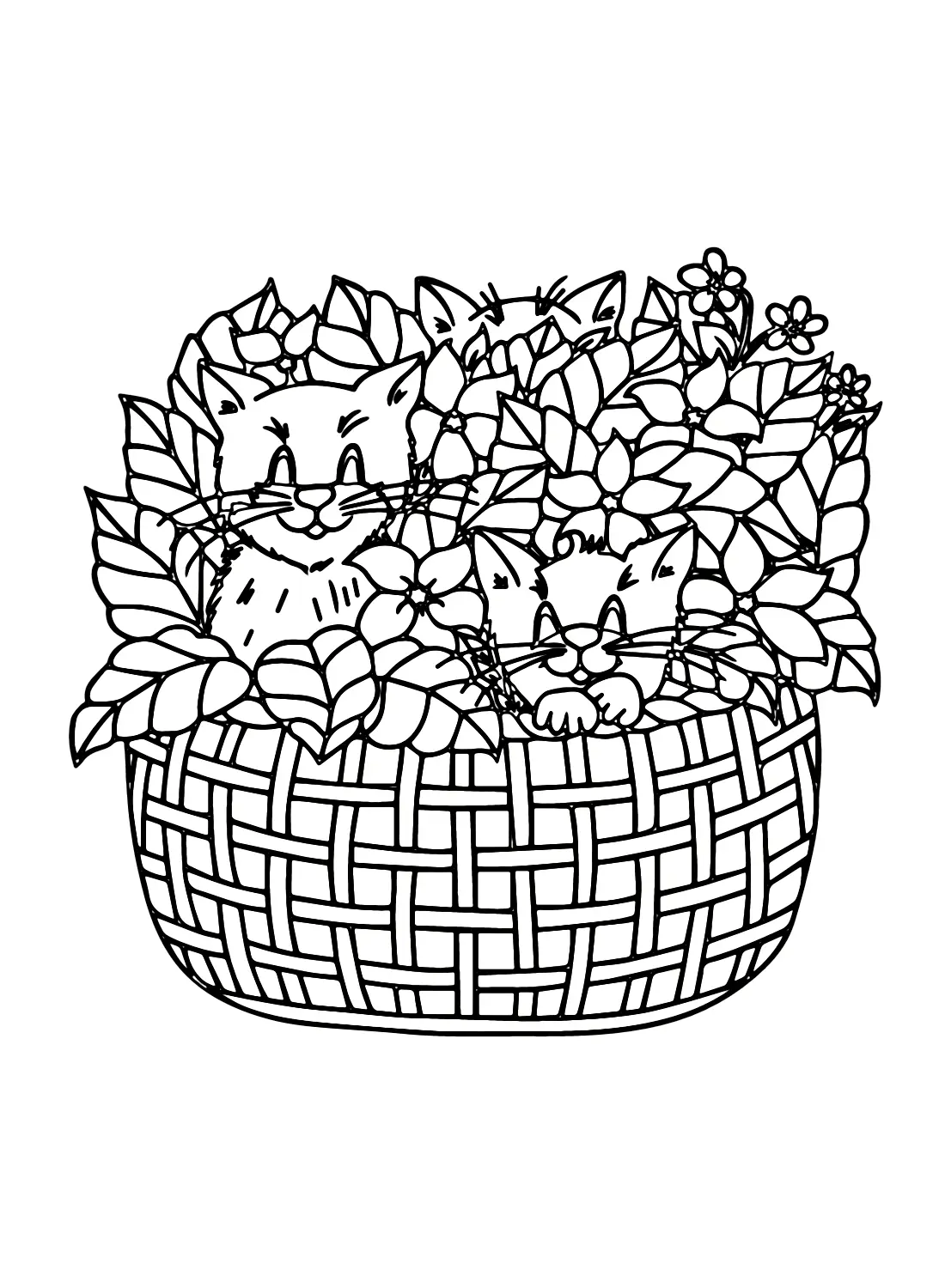Flower Basket Coloring Pages