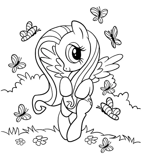 Fluttershy Coloring Pages