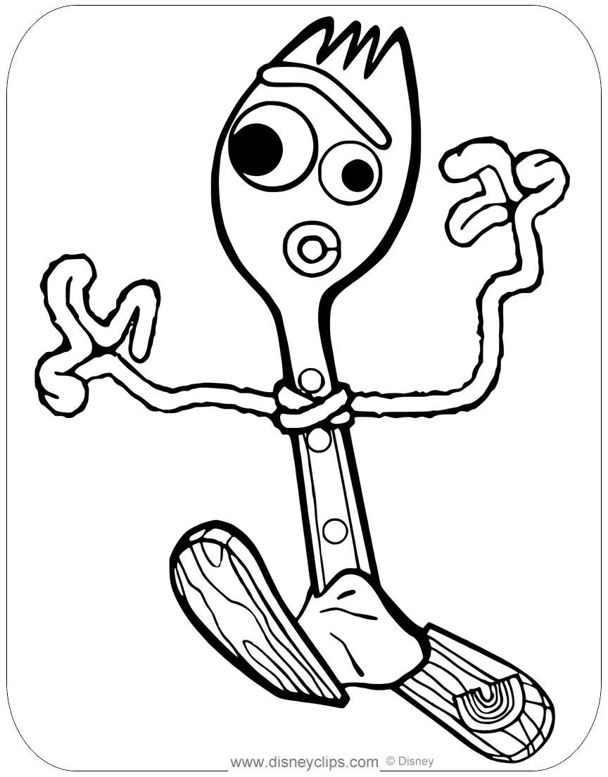 Forky Coloring Pages