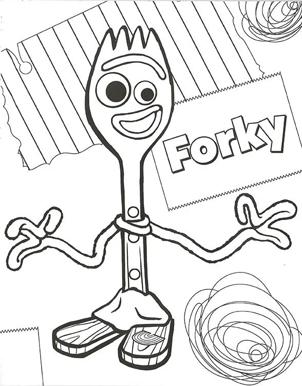 Forky Coloring Pages