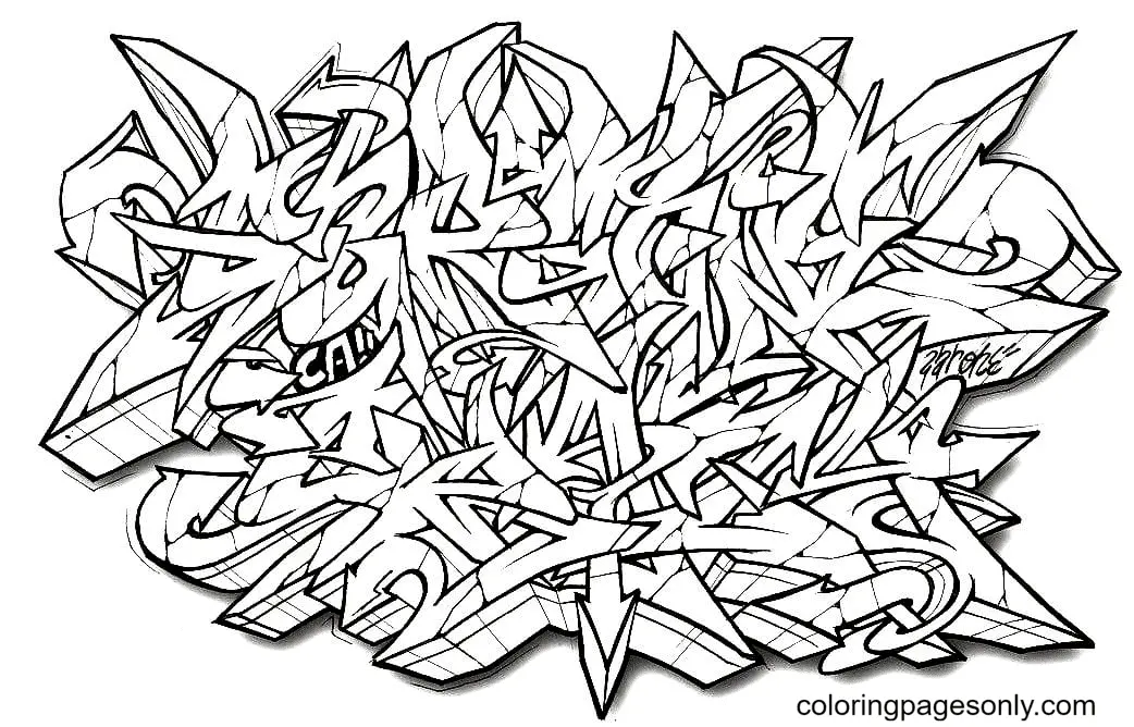 Graffiti Coloring Pages