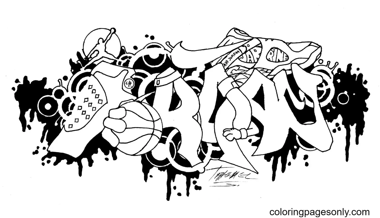 Graffiti Coloring Pages