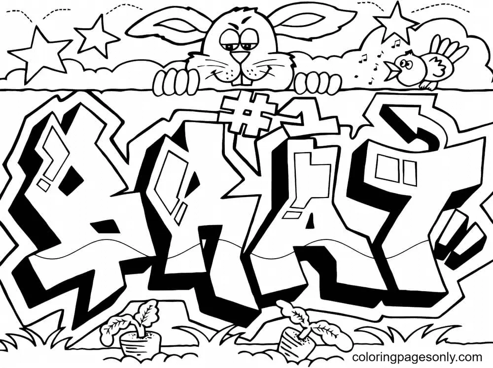 Graffiti Coloring Pages