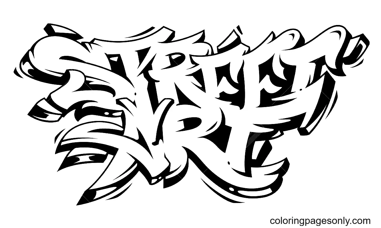 Graffiti Coloring Pages