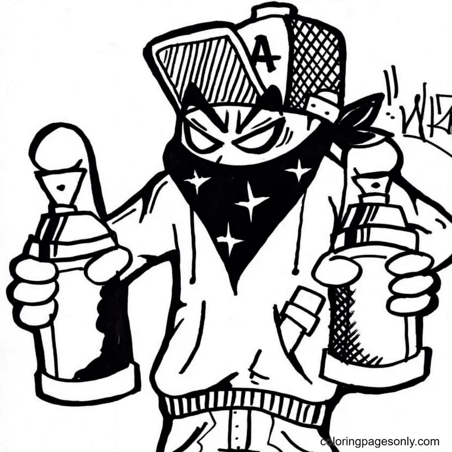 Graffiti Coloring Pages