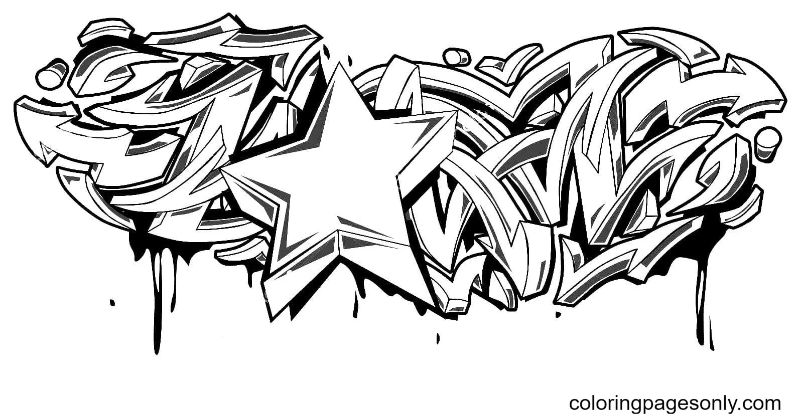 Graffiti Coloring Pages