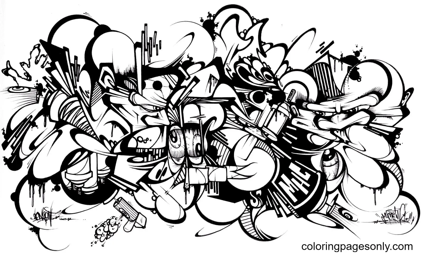 Graffiti Coloring Pages