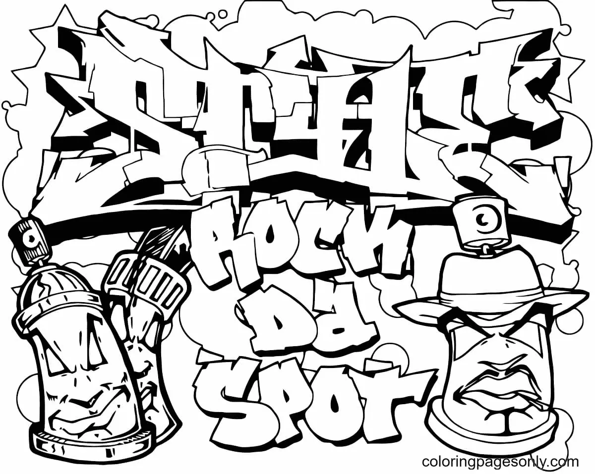 Graffiti Coloring Pages