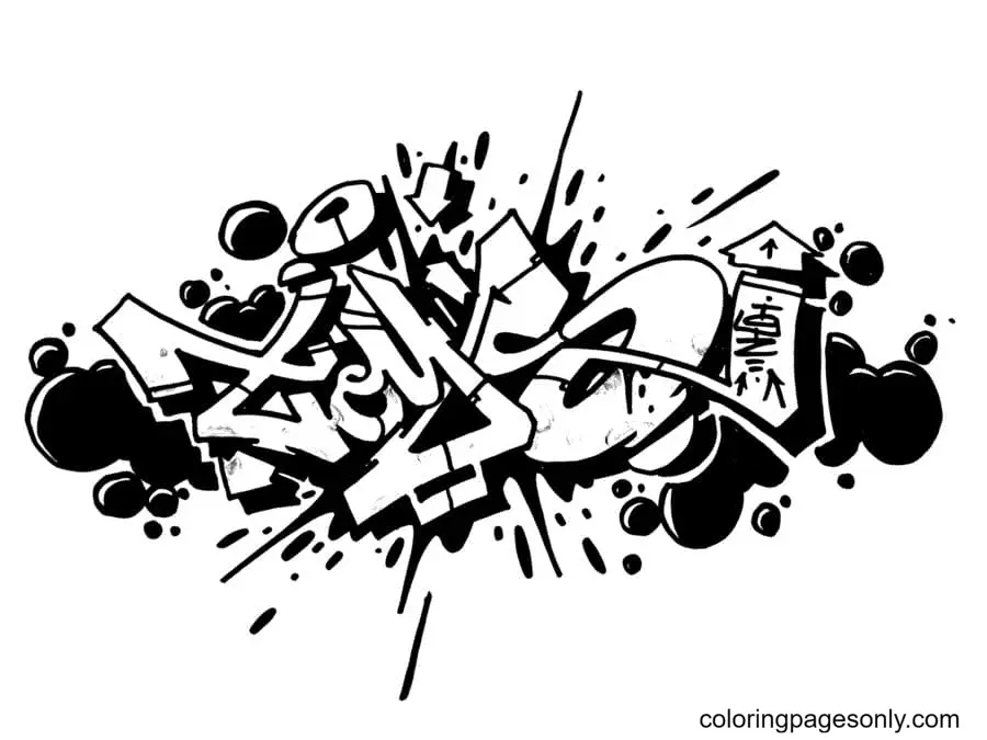 Graffiti Coloring Pages