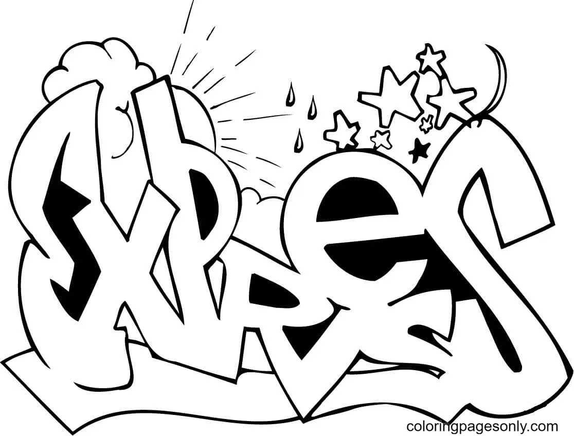 Graffiti Coloring Pages