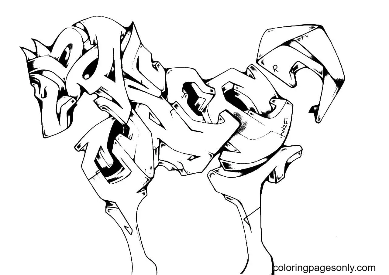 Graffiti Coloring Pages