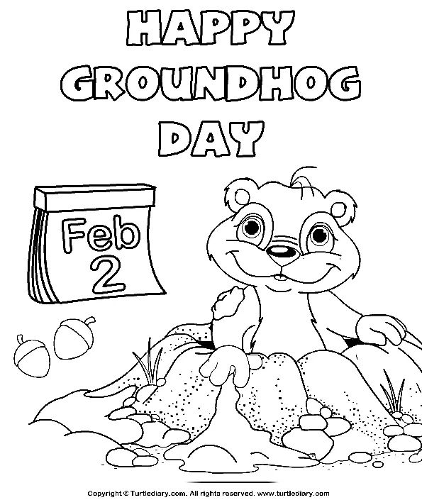 Groundhog Day Coloring Pages