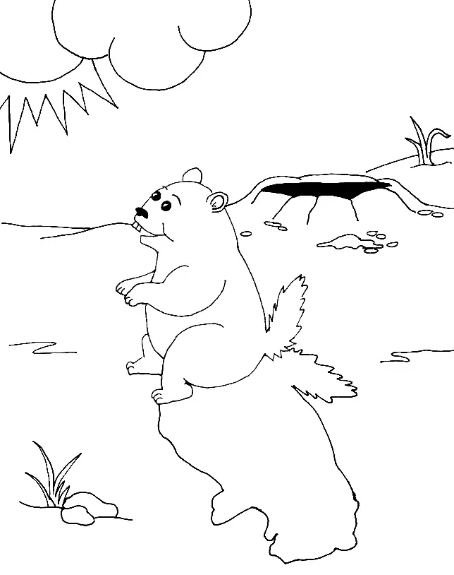 Groundhog Day Coloring Pages