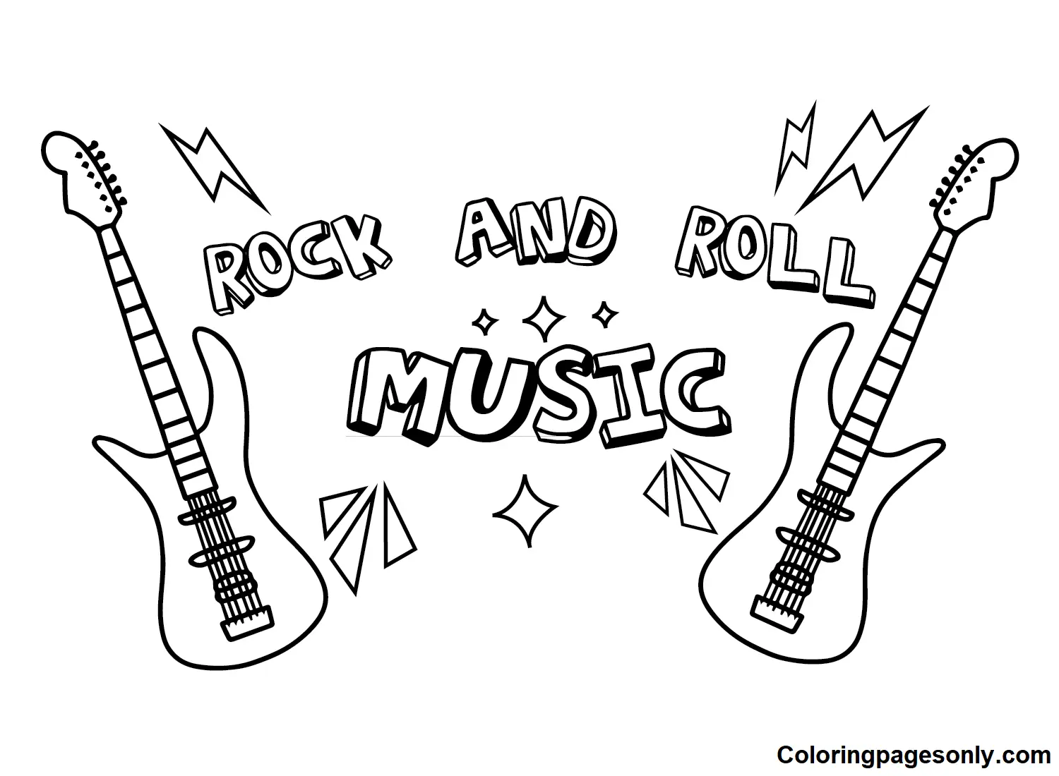 Guitar Coloring Pages
