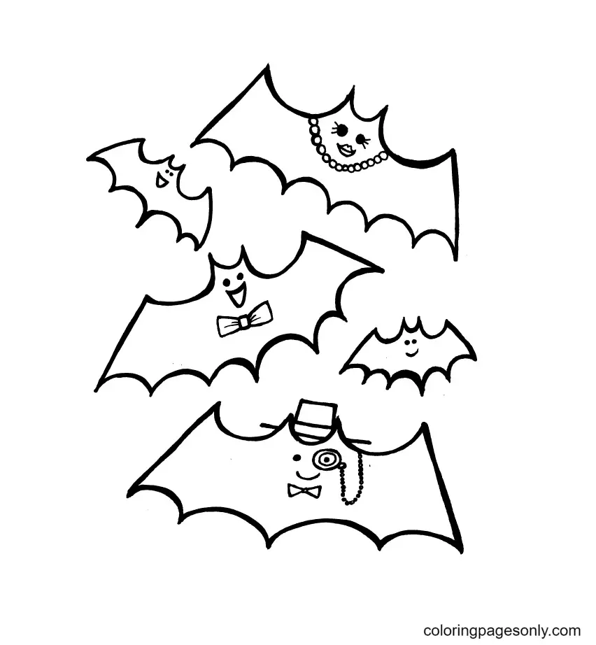 Halloween Bats Coloring Pages