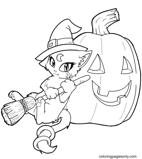 Halloween Cats Coloring Pages