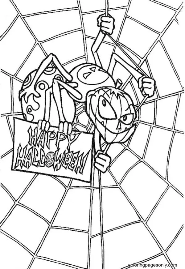 Halloween Spider Coloring Pages