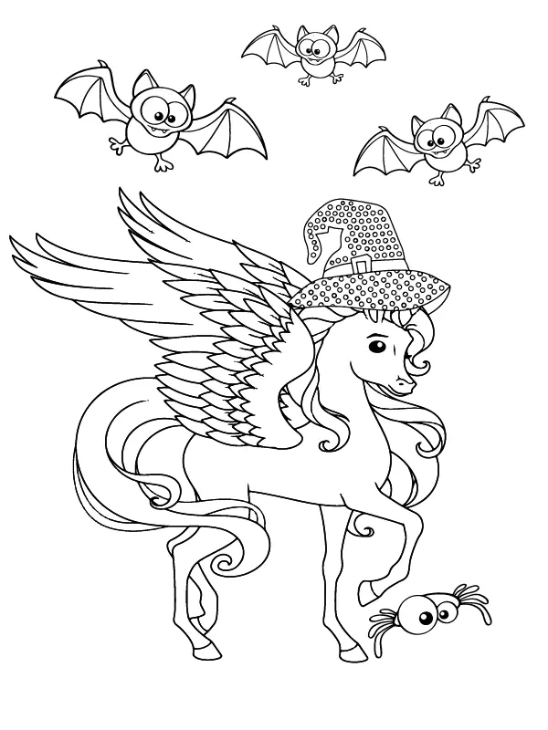 Halloween Unicorn Coloring Pages