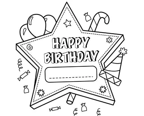 Happy Birthday Coloring Pages