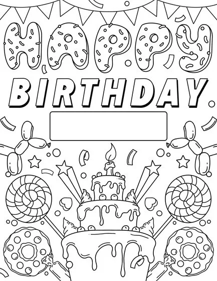 Happy Birthday Coloring Pages