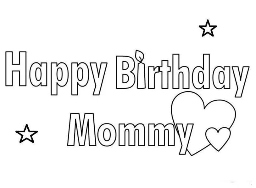 Happy Birthday Mom Coloring Pages