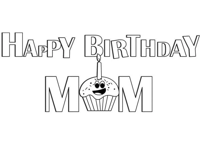 Happy Birthday Mom Coloring Pages