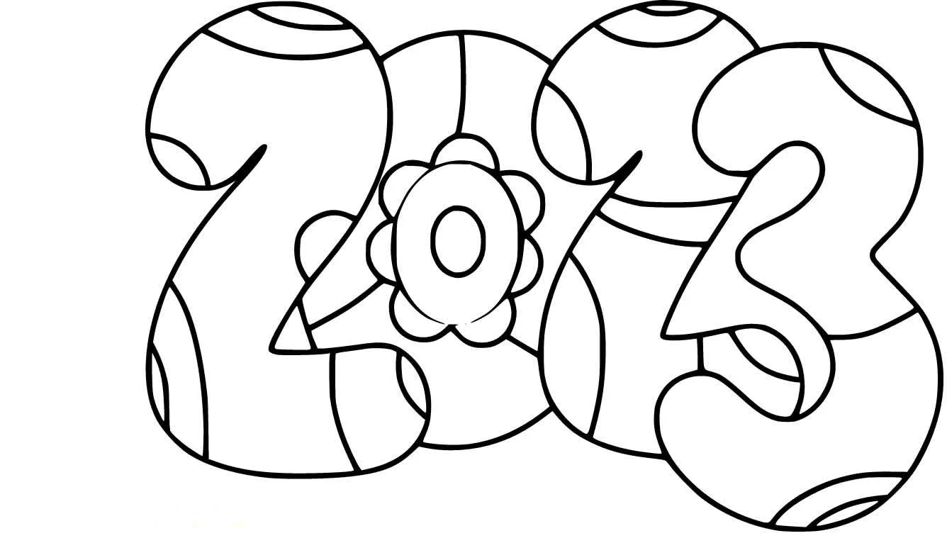 Happy New Years Coloring Pages 2023