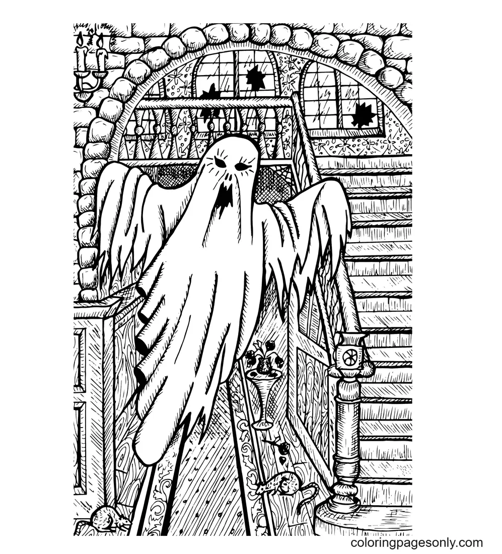 Haunted House Coloring Pages