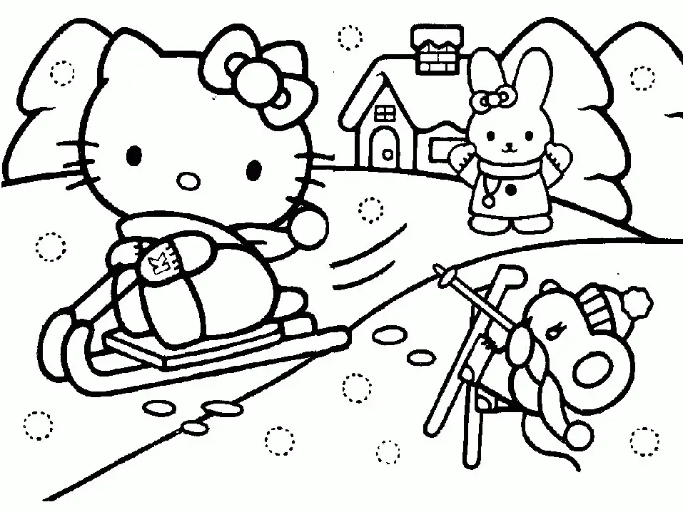 Hello Kitty Christmas Coloring Pages