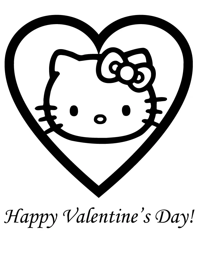 Hello Kitty Valentine Coloring Pages