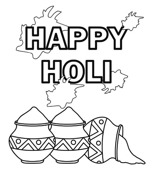 Holi Coloring Pages