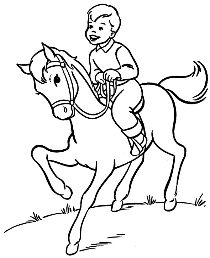 Horse and Rider Coloring Pages