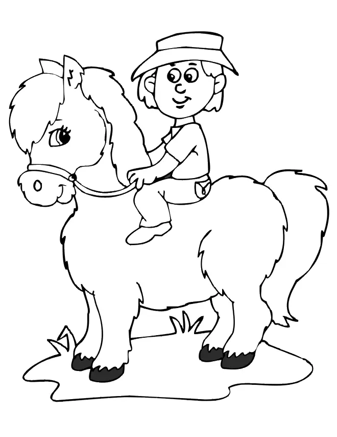 Horse and Rider Coloring Pages