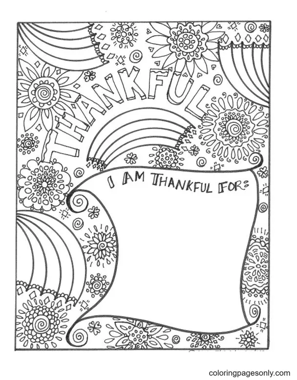 I Am Thankful For Coloring Pages
