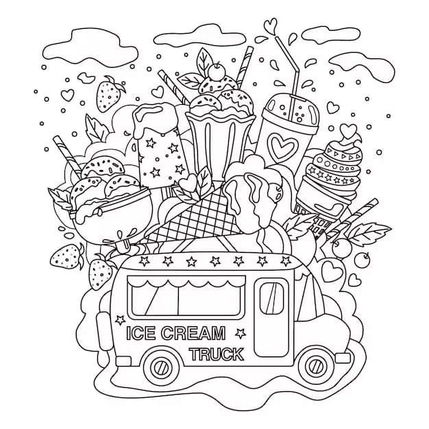 Ice Cream Truck Coloring Pages