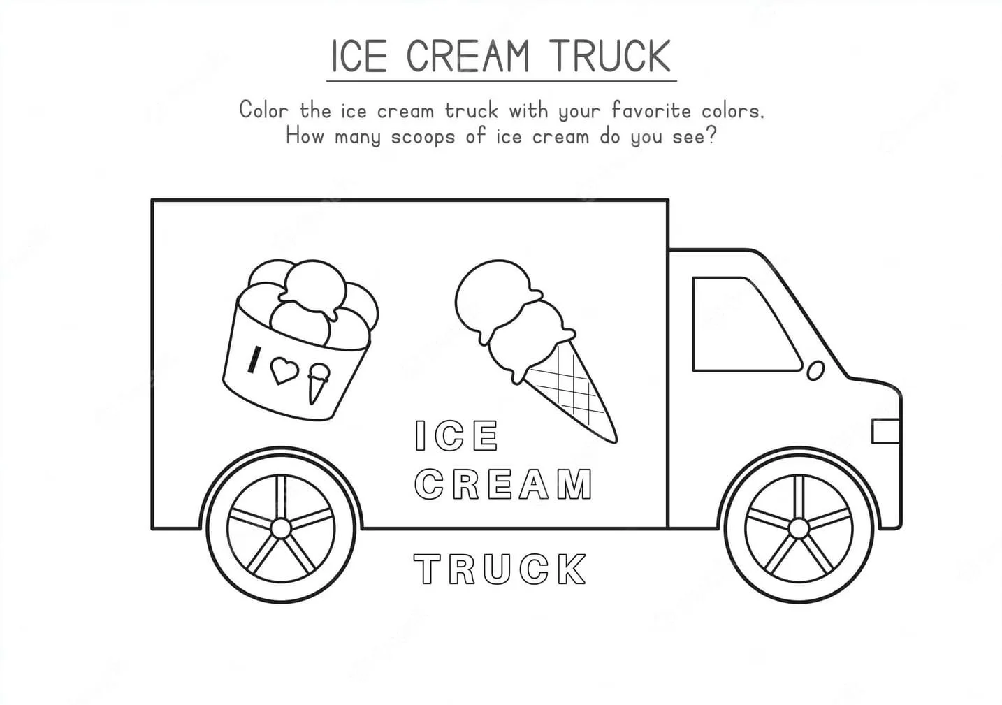 Ice Cream Truck Coloring Pages